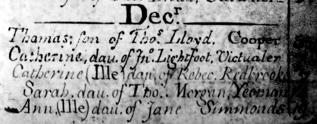 Catharine Lightfoot christening