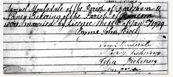 Anne Pickering and Samuel Moulsdale